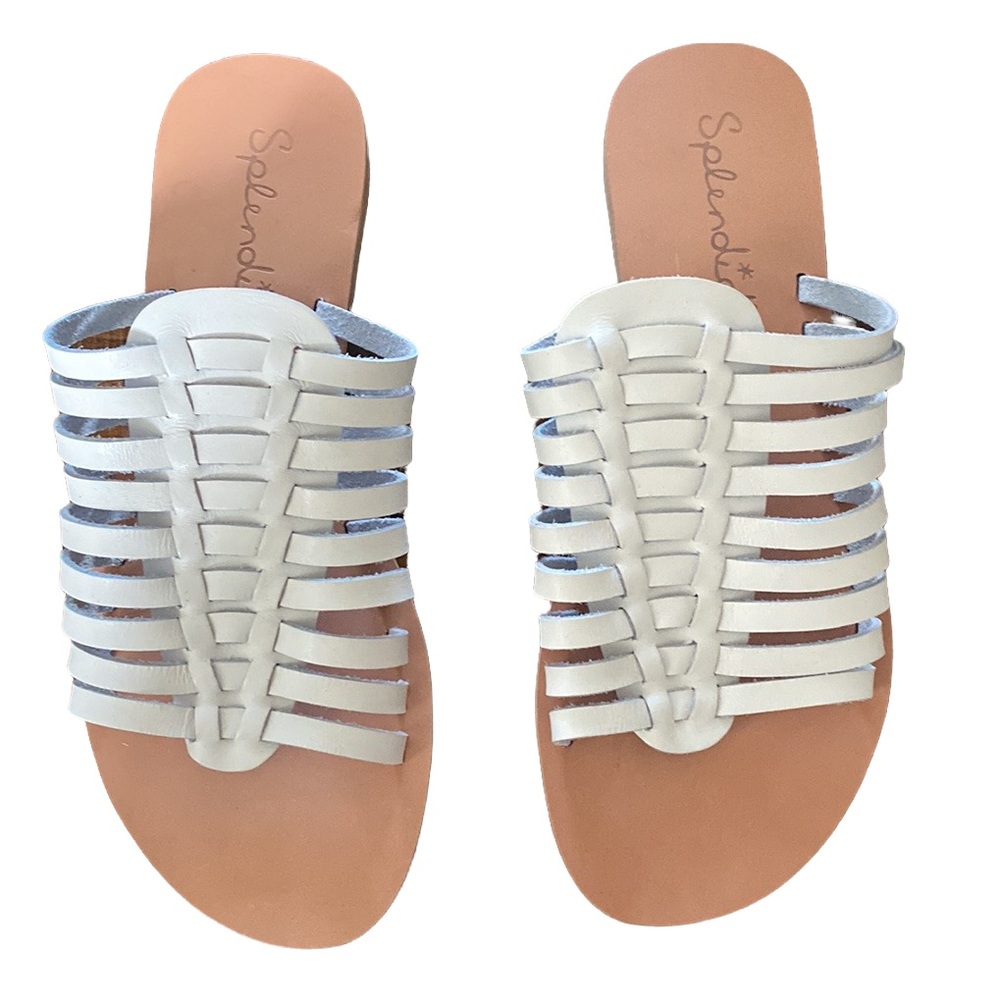 Splendid Talula Ivory Multi Strap Woven Huarache Slide Leather Sandals NEW 7 - Picture 2 of 10